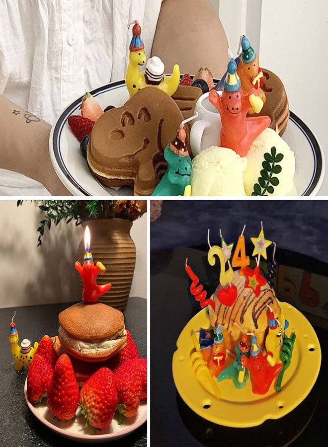 Aprildecember Dinosaur Birthday Candles, Cute 3D Dino Themed Birthday Cake Candles Cake Toppers Party Cake Decorations - Set of 4 - Image 4